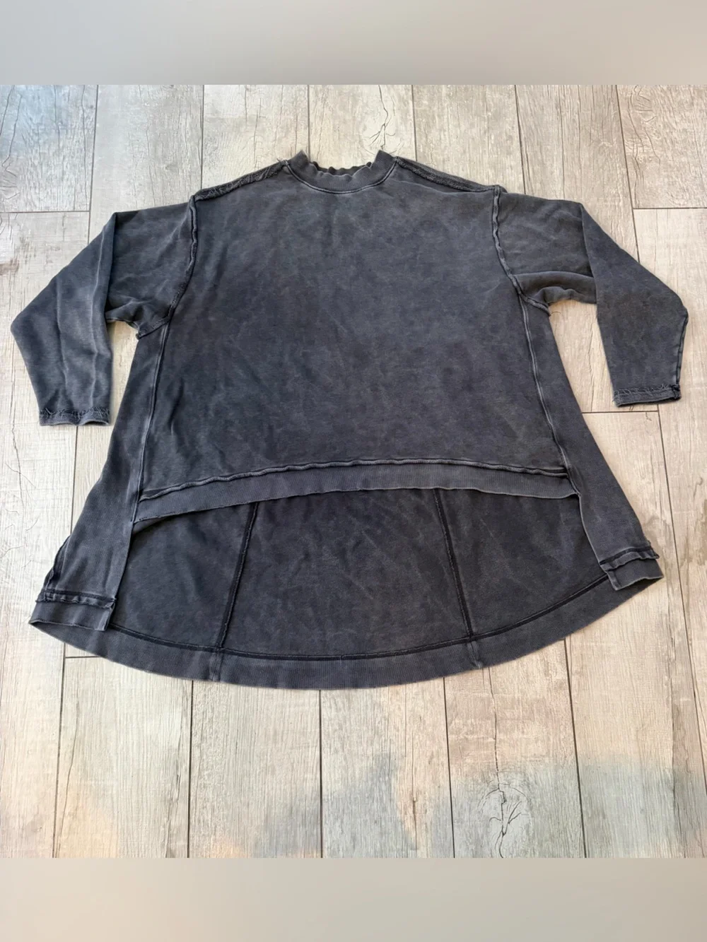 We The Free Free People Iggy Oversized Sweatshirt Washed Black M EUC